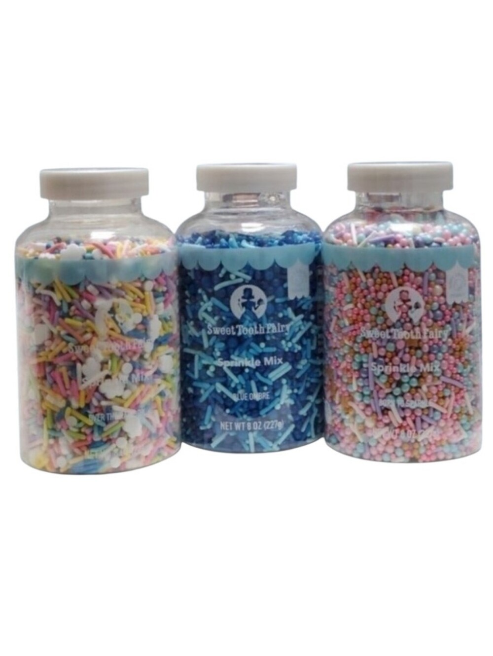 3 8oz Bottles Sweet Tooth Fairy Celebrations Sprinkle Mixes for Party Desserts